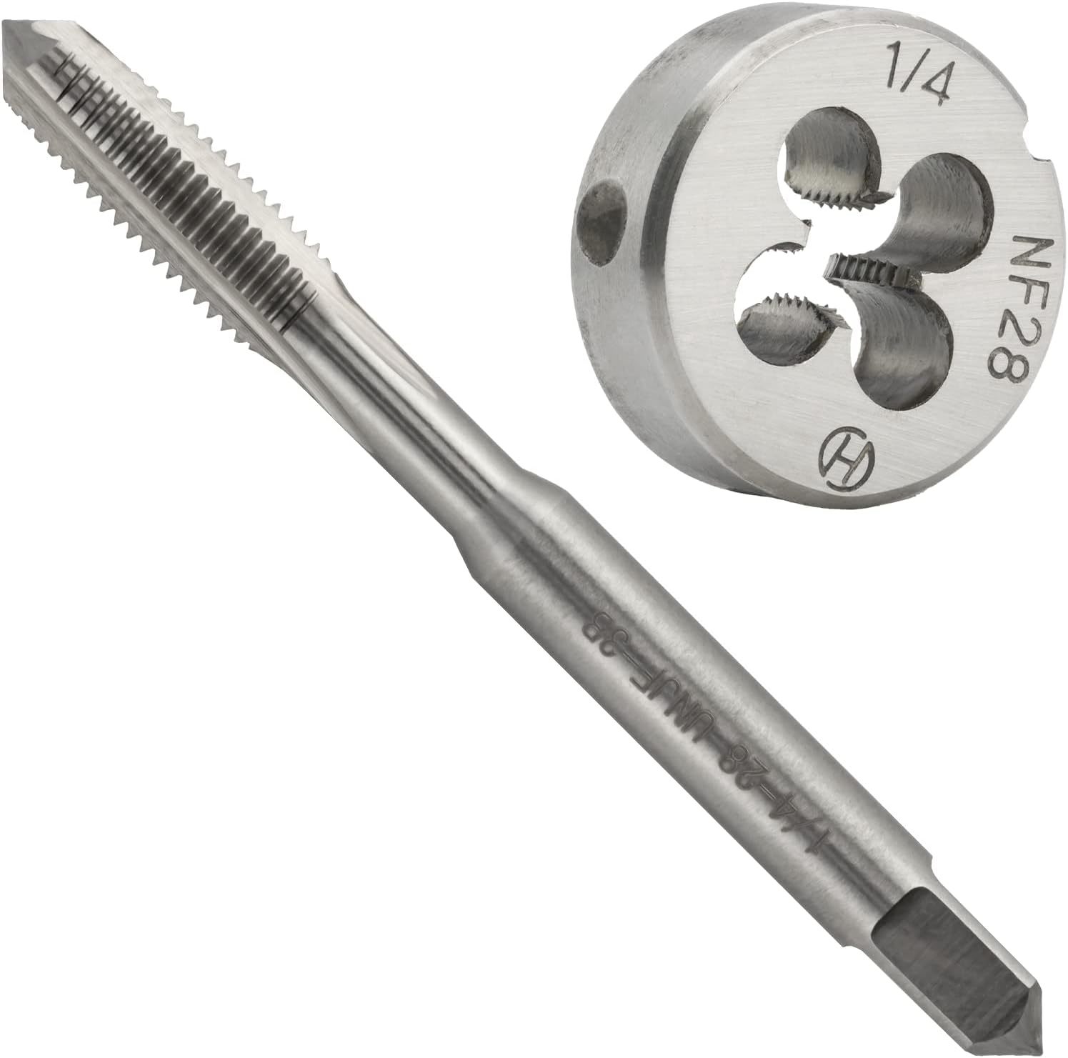 1/4&quot;-28 Unf Hss Tap And Die Set, 1/4 X 28 Unf Machine Thread Tap And Round - $26.99