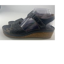 L’Artiste Sandals Womens Size 10.5 Navy Blue Floral Shoe Wedge Comfy Strappy 41 - £28.13 GBP