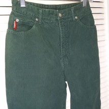 Vintage Bongo Jeans Size 7 Green Tapered Denim Inseam 28.5&quot; Cotton USA Made - £39.12 GBP