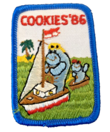 Girl Scout Patch Badge Cookies 1986 1980s 80s Hippo Sailboat Cookie Sale... - €15,87 EUR