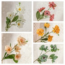 Artificial Poppy Flower Stems (Set of 3) - £10.38 GBP