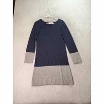 Philosophy Sweater Dress Womens Medium Navy Gray Acrylic Long Sleeve Round Neck - £19.86 GBP
