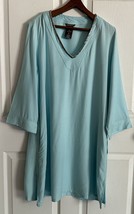 NWT Vince Camuto Women&#39;s Blue 3/4 Sleeve Shift Dress Size M L Chain Detail $130 - £20.00 GBP