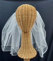 72&quot; Wide Shoulder Length Tiered Ribbon Edge Bridal Veil (15&quot;/18&quot; Tiers) ... - £11.89 GBP