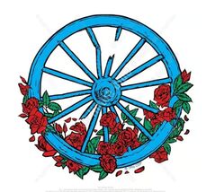 Grateful Dead  3 inch Broken Wheel Outside Window Sticker Deadhead   Decal  - $3.99