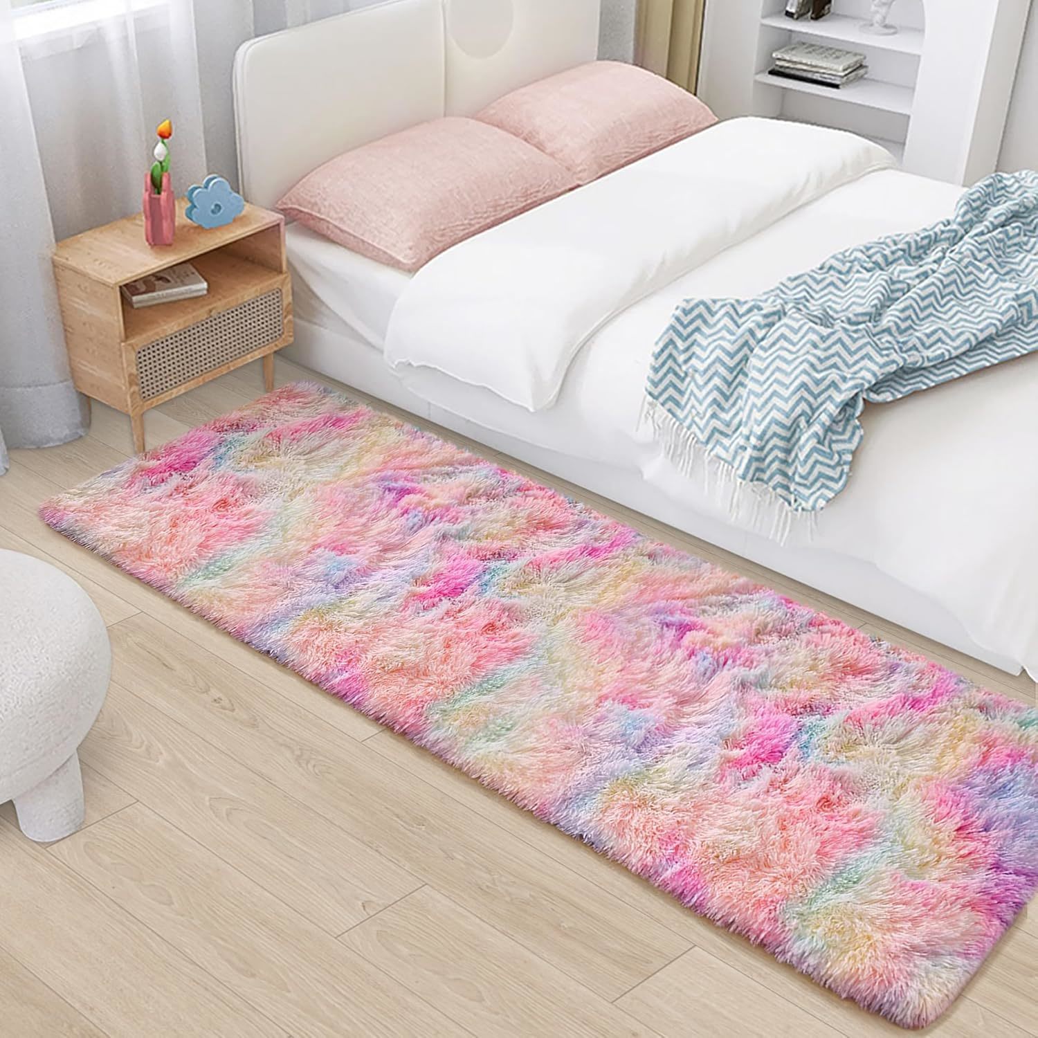 2X6 Ft Rainbow Rug For Girls Bedroom Colorful Area Rug Unicorn Rugs For ... - $35.94