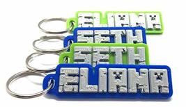 Minecraft-Inspired Gaming Personalized Keyring. Gamer Tag! Name Tag! Bac... - £3.55 GBP