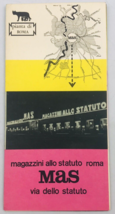 Vintage 1960 Rome Italy Travel Map MAS Magazzini Allo Statuto Advertisement - £10.95 GBP