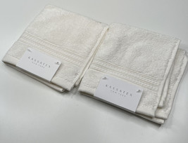 Kassatex NWT Lot Of 2 off white cotton luxury  bathroom hand towels SF4 - £15.70 GBP