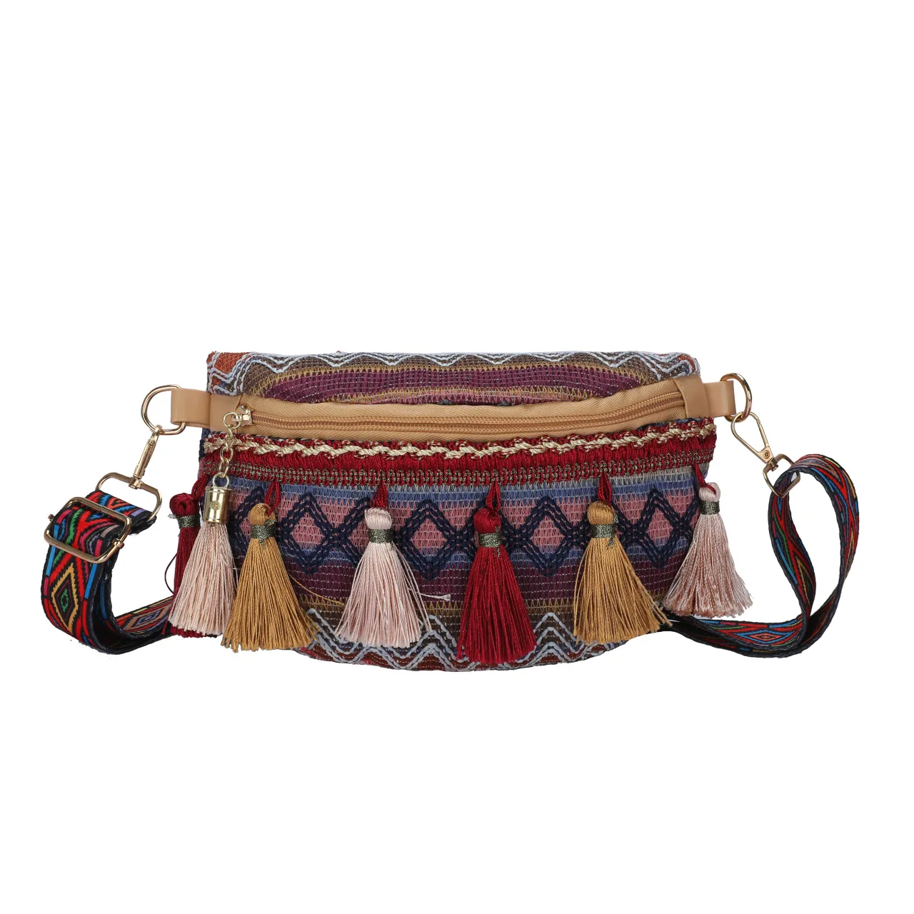 New Bohemia Tel  Crossbody Bag Women&#39;s Simple Versatile  Bag Fanny Pack Ethnic S - £49.50 GBP