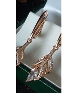 Vintage 1990-s 14 Ct Rolled Gold Zircons Earrings-Hallmarked 585 RG - $103.61 CAD