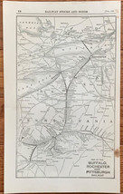 1923 Antique BUFFALO, ROCHESTER AND PITTSBURGH Map Vintage RAILWAY Map - £7.86 GBP