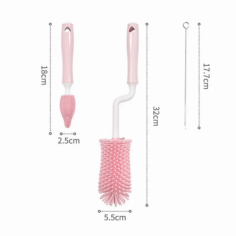 Play Silicone Bottle Brush 360 Degree Rotation Baby Pacifier Cup A Cleaning Brus - £23.18 GBP
