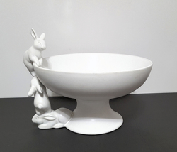 NEW RARE Pottery Barn Rustic Bunny Footed Serving Bowl 11.5&quot; w x 10.5&quot; d... - £159.86 GBP