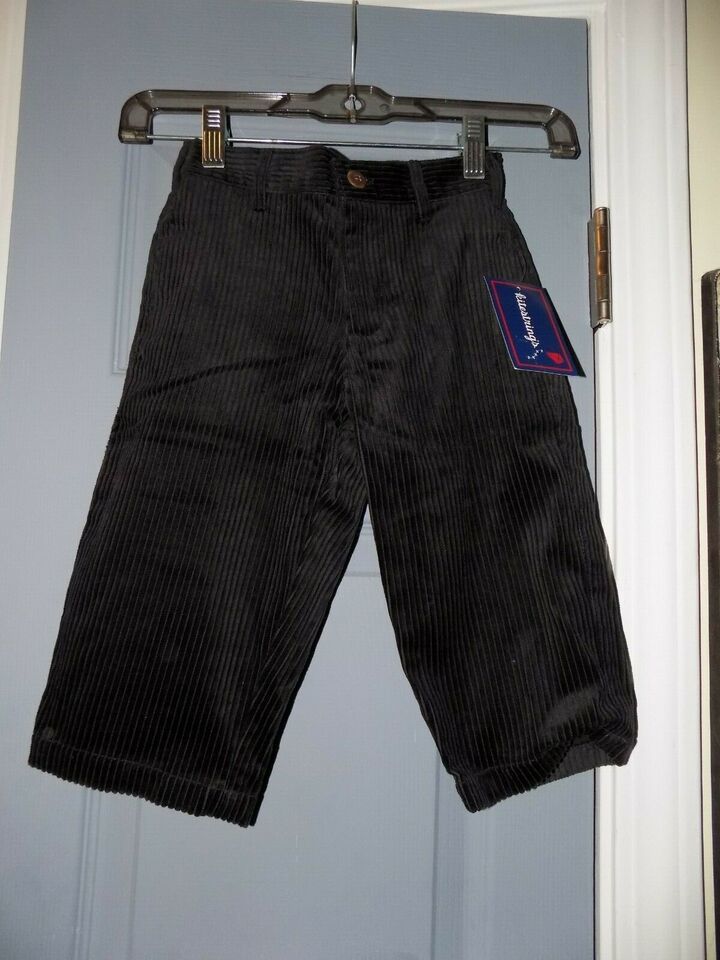 Kitestrings Black Corduroy Flat Front Pants Size 2T Boy&#39;s NEW - $26.68