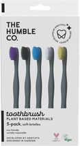 The Humble Co. Plant Based Black Toothbrush (5Pk) – Vegan, Soft Toothbrush Set w - £12.28 GBP