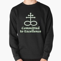  Satanic Cross Committed To Excellence Men&#39;s Pullover Black Sweatshirt - £26.14 GBP