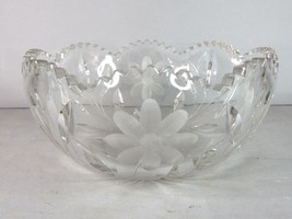 Vintage Estate Decorative Floral Imperial Glass Crystal Bowl E591 - £27.63 GBP