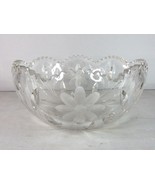 Vintage Estate Decorative Floral Imperial Glass Crystal Bowl E591 - $659.61 MXN