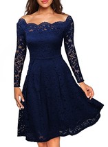 Women&#39;s Vintage Lace Boat Neck Formal Wedding Cocktail Evening Party Swi... - $17.99