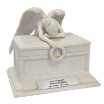 Large/Adult 200 Cubic Inches White Crying Angel Resin Funeral Cremation Urn - £276.05 GBP