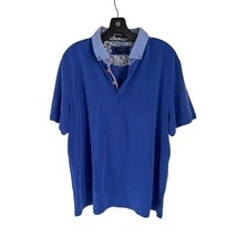 Ted Baker Blue Polo Shirt Cotton Printed Collar Size 6 - $21.77