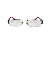 Converse Eyewear Eyeglasses Frames A029 140 Black Red Metal Rectangle Slim  - $23.42