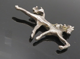 925 Sterling Silver - Vintage Dark Tone Sculpted Galloping Horse Trinket- TR1447 - £50.13 GBP
