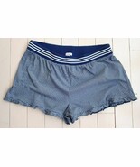 SPLENDID Striped Pyjama Lounge Sleepwear Ruffled Cotton Shorts Blue Whit... - $1,269.99 MXN