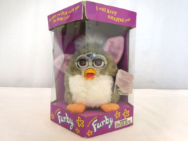 Electronic Furby 1998 Model 70-800 Gray and White with Mane New in Box - £58.20 GBP