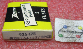 Zenith 936-178 Fuse Cartridge Type 1.6A 125V -  NOS Pack of 5 - $5.69