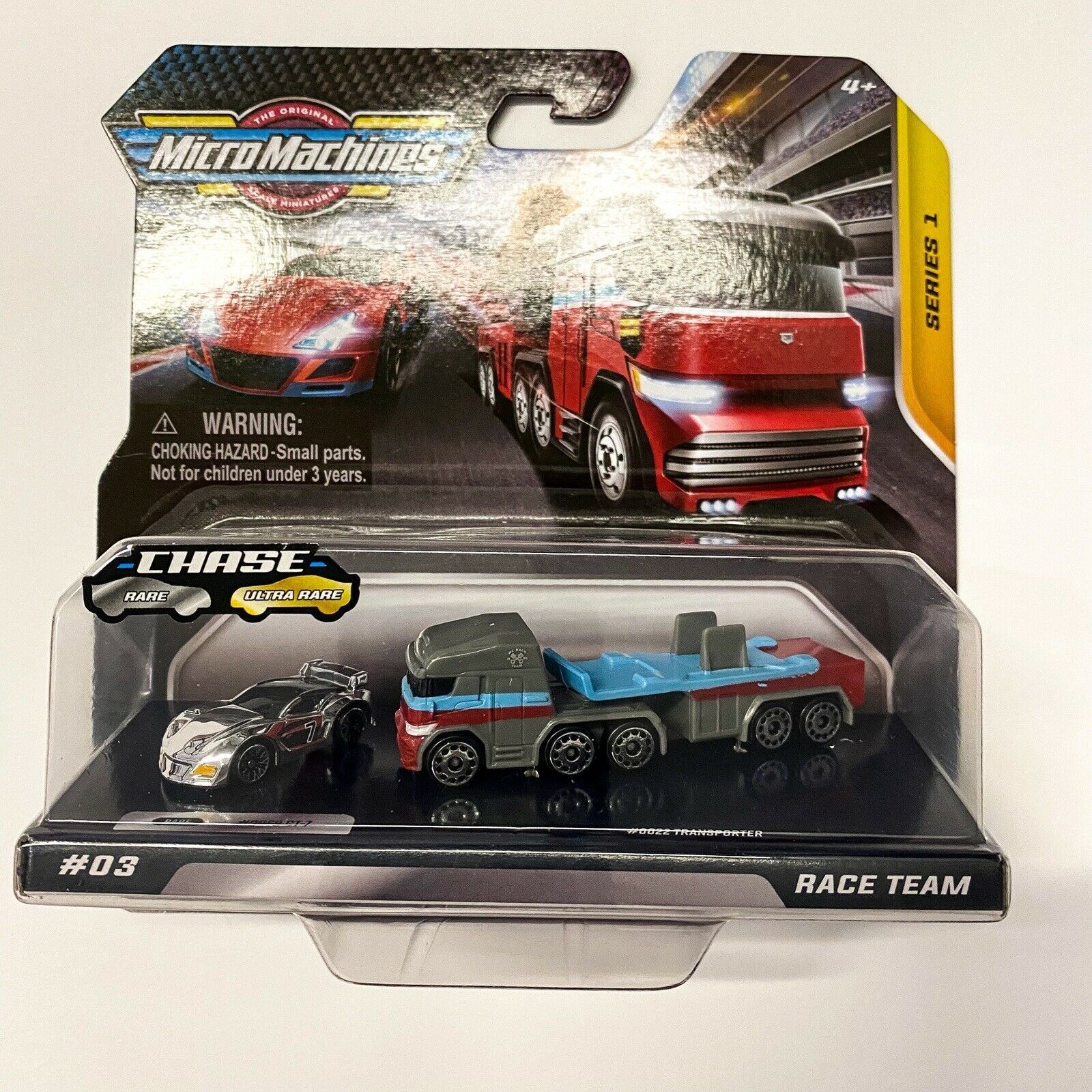 New Micro Machines Series 1 Race Team Set Chrome Rare Chase #03 GT-7 Transporter - $15.15