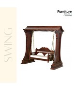 Furniture BoutiQ Hand-carved Solid Wood Indian Swing | Carving Swing | J... - £5,496.86 GBP