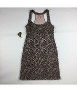 Free People Racerback Dress SMALL Taupe Leopard Bodycon Mini Occasion Te... - £11.19 GBP