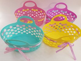 Easter Baskets Oval Plastic w Ribbons 7.5”H x 11.5”W x 8”D, Select: Color - £2.39 GBP