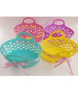 Easter Baskets Oval Plastic w Ribbons 7.5”H x 11.5”W x 8”D, Select: Color - £2.35 GBP