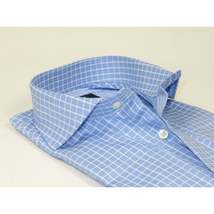 Men's Shirt FAMOZO Turkey 100% Cotton Cut-away Collar French Cuffs FA5 Blue image 2