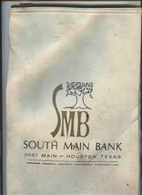 South Main Bank Vinyl Zipper Bag Houston Texas 1970's - $27.72