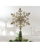 Bethlehem Lights 13&quot; Metallic Snowflake Tree Topper in Champagne - £152.54 GBP