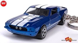 Rare Keychain Blue 67 Ford Shelby™ Mustang GT500 &amp; 1968 Cobra Great Gift - £38.62 GBP