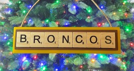 WMU Western Michigan University Broncos Christmas Ornament Scrabble Tiles - £7.90 GBP