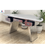 NauticalMart Aviator Executive Fighter Jet Wing Desk - Polished Aluminum... - £1,573.04 GBP