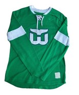 Hartford Whalers Lace-Up Jersey Sweater Green Large Retro Sport Reebok T... - $148.45
