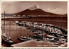 Napoli Italy - Vesuvio Dal Circolo Canottieri RPPC Unposted Vintage Postcard - £10.33 GBP