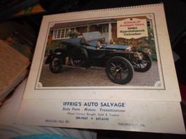 Original 1980 Iffrig&#39;s Auto Salvage Calendar of Collector Cars - £9.43 GBP