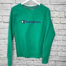 Champion Womens Long Sleeve Crewneck Sweatshirt Green Size M - £23.84 GBP