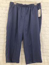 Alia Womens Plus Size 16W Pull On Capri Pants Navy Blue Relaxed Fit Pockets NWT - $18.50