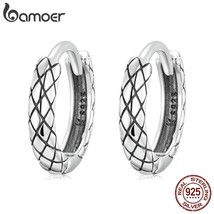 100% 925 Sterling Silver Snake Pattern Ear Buckles for Women Silver Cool Hoop Ea - £17.40 GBP