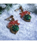 Christmas Ornament Vintage Earrings Women Holiday Dangle Festive Jewelry... - £10.54 GBP