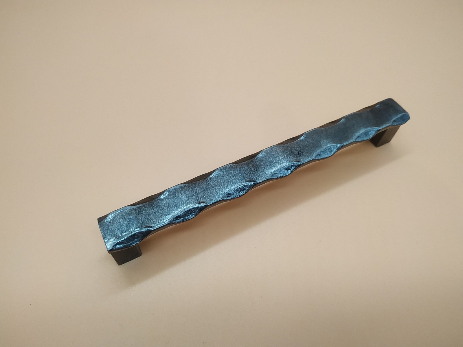 Hand-forged industrial drawer pulls crafted from textured wrought iron h... - $7.50